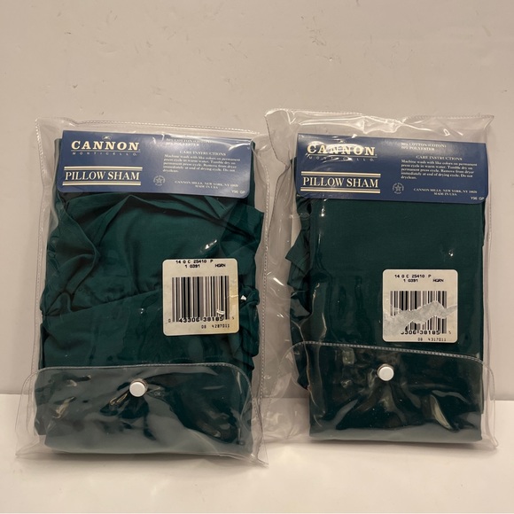 Vintage New Green Cannon Monticello Shams. Set of 2 in original packaging. - Picture 2 of 13